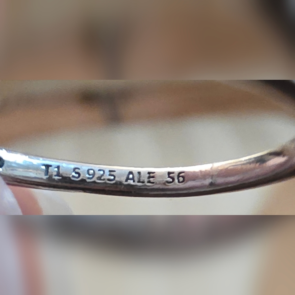 PANDORA T1 925 ALE 56 SPARKLING WISHBONE RING SIZE 7.5 - Picture 4 of 4